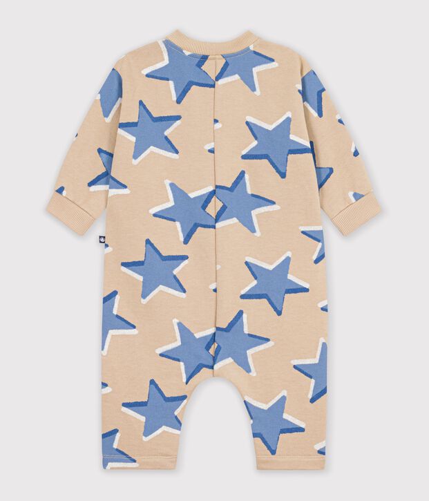 Langer Baby-Overall aus Baumwolle mit Sternmotiv beige/vielfarbig