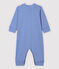 Fußloser Baby-Strampler aus Baumwolle mit blauen Streifen blau PABLITO/weiss MARSHMALLOW