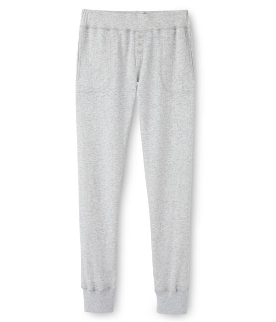 damen-hose aus extrafeinem, gedoppeltem jersey grau POUSSIERE CHINE