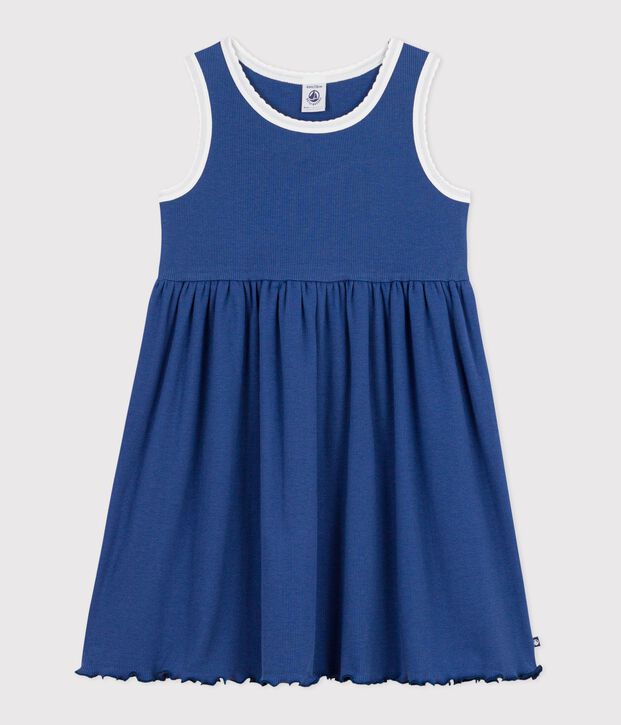 &Auml;rmelloses Kinder-Kleid aus einfarbiger Baumwolle CREPUSCULE