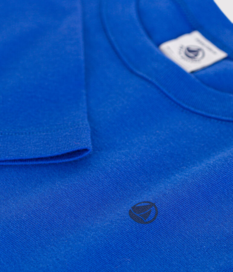 Lang&auml;rmeliges Kinder-T-Shirt aus Rippstrick f&uuml;r M&auml;dchen und Jungen blau