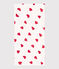 BABY-WICKELTUCH MT HERZMOTIV AUS BAUMWOLLGAZE weiss MARSHMALLOW/rot TERKUIT