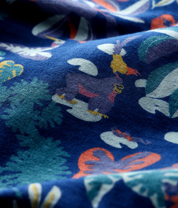 Baby-Strampler aus Doppeljersey mit Rei&szlig;verschluss-&Ouml;ffnung blau/vielfarbig