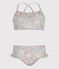 Kinder-Bikini mit Blumenmuster blau/vielfarbig