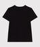 Damen T-Shirt Le Droit aus einfarbiger Baumwolle schwarz BLACK