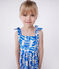 Langes Kinder-Trägerkleid aus bedruckter Baumwolle blau MARSHMALLOW/ PORCELANA