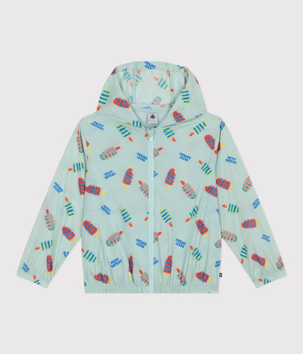 ULTRALEICHTE KINDER-WINDJACKE blau/vielfarbig