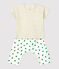 Zweiteiliges Baby-Set aus Bio-Molton mit Pflanzenmuster beige MONTELIMAR/weiss MULTICO