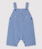 Kurze Baby-Latzhose aus Cotton Rich-Material für Jungen blau SURF/weiss MARSHMALLOW