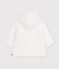 Wattierte Baby-Jacke aus Strick mit Ringelstreifen-Futter weiss