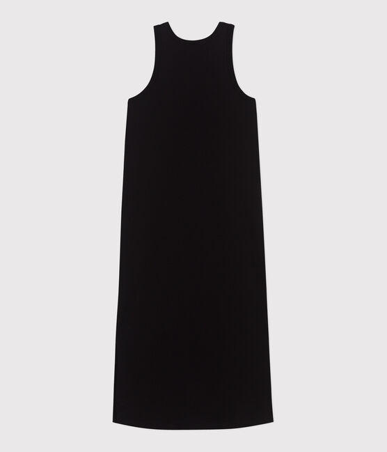 Damen Tanktop-Kleid in Midilänge aus Baumwolle schwarz BLACK
