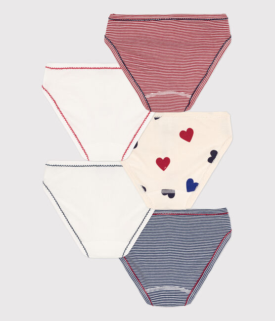 5er-Set Slips aus Baumwolle mit Herzmotiv für Mädchen variante 1