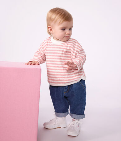 Lang&auml;rmeliges Baby T-Shirt aus Baumwolle mit Streifen.