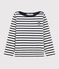 Kinder-Marineshirt aus Jersey Mädchen - Jungen weiss MARSHMALLOW/blau SMOKING