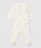 Baby-Strampler aus Bio-Baumwolle mit buntem Welpen-Motiv weiss MARSHMALLOW/weiss MULTICO