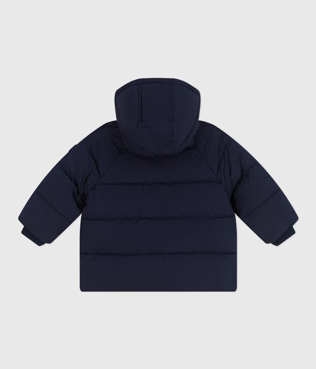 Baby-Winterjacke aus einfarbigem Polyester blau