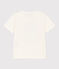 Kurzärmeliges T-Shirt aus Baumwolle für Kinder Mädchen/Jungen weiss MARSHMALLOW