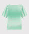 Kurzärmeliges Kinder-T-Shirt aus Jersey für Mädchen grün ALOEVERA/weiss MARSHMALLOW