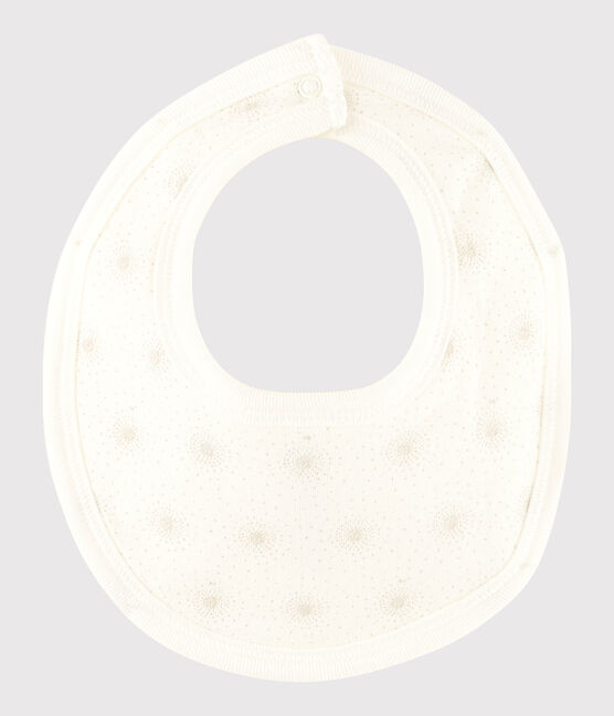 Weißes Baby-Lätzchen bedruckt aus Doppeljersey weiss MARSHMALLOW/weiss MULTICO