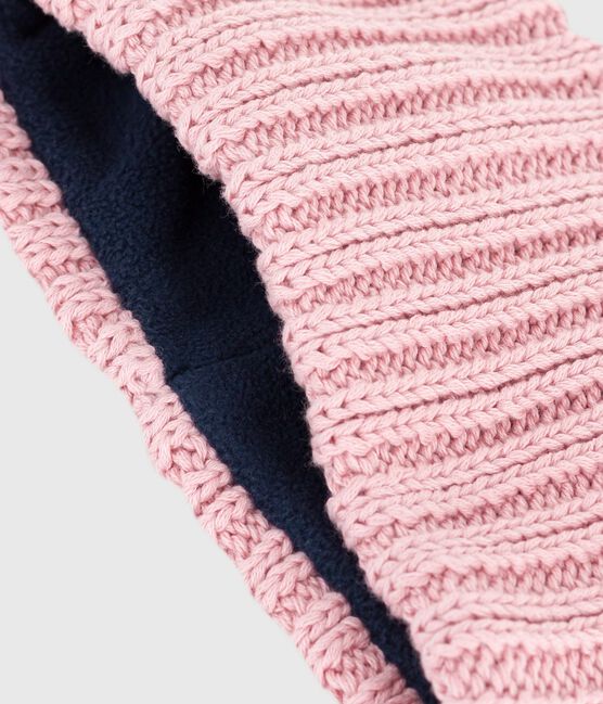 Baby-Schlauchschal aus Strick mit Fleece-Futter rosa CHARME