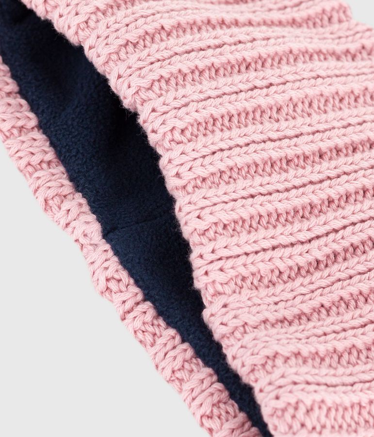 Baby-Schlauchschal aus Strick mit Fleece-Futter rosa