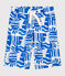 Kinder-Bermudashorts aus bedruckter Baumwolle blau MARSHMALLOW/ PORCELANA