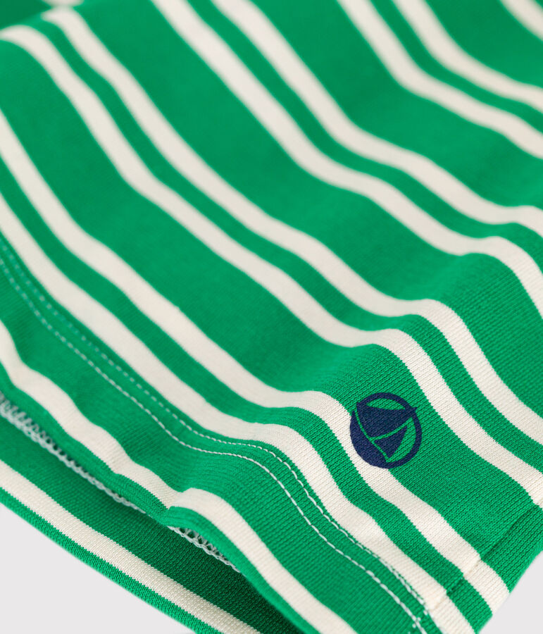 Gestreiftes T-Shirt aus Jersey Kinder/M&auml;dchen gr&uuml;n/naturfarben