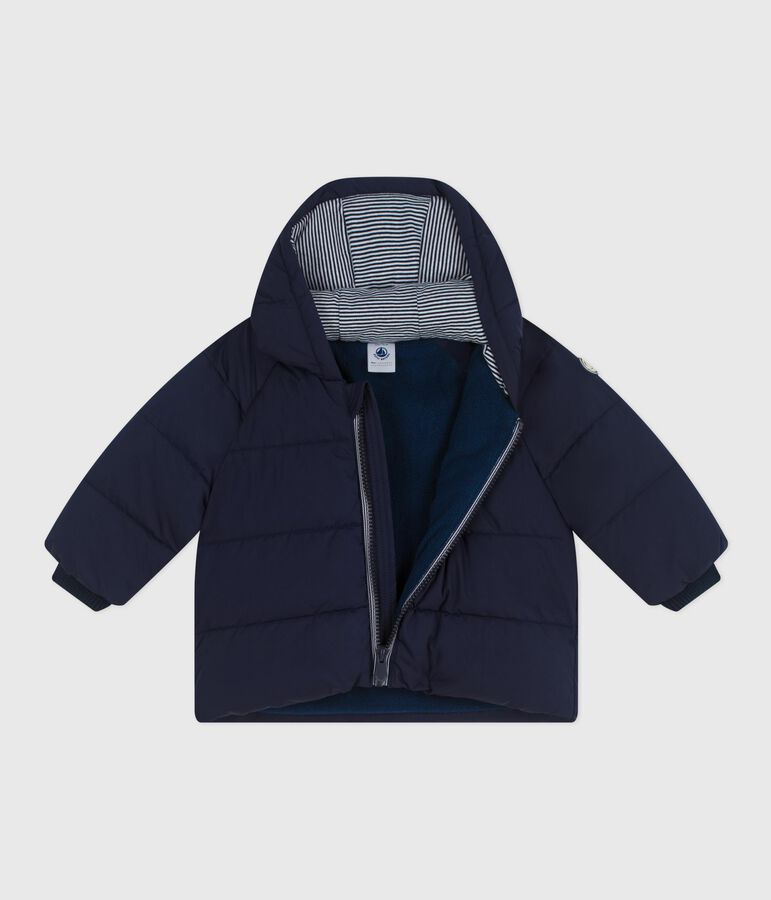 Baby-Winterjacke aus einfarbigem Polyester blau