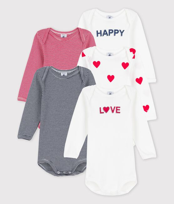 5er-Set Baby-Bodys aus Rippstrick variante 1