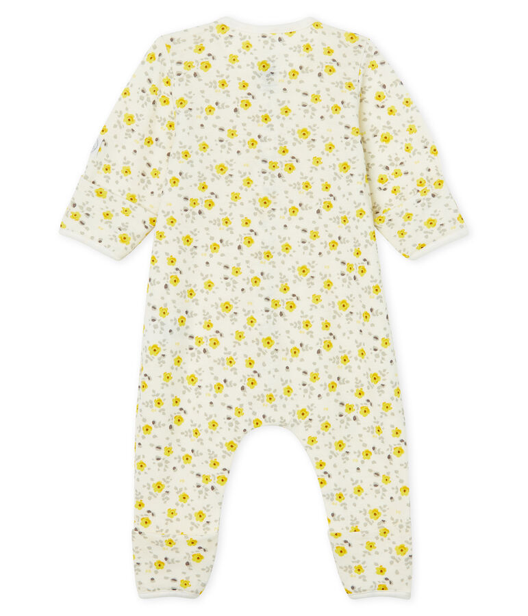 Langer Baby-Overall aus Wolle und Baumwolle weiss/vielfarbig