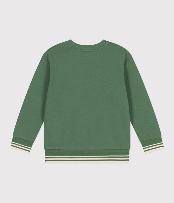 Kinder Unisex-Sweatshirt aus bedruckter Baumwolle grün PALMERAIE