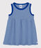 Ärmelloses gestreiftes Baby-Kleid für Mädchen blau SURF/weiss MARSHMALLOW