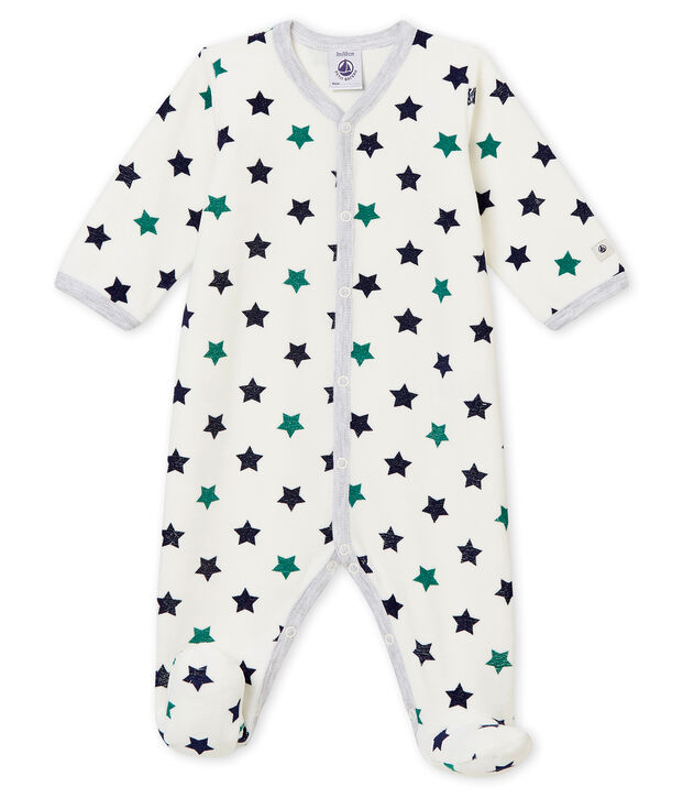 Baby Jungen Strampler weiss/vielfarbig