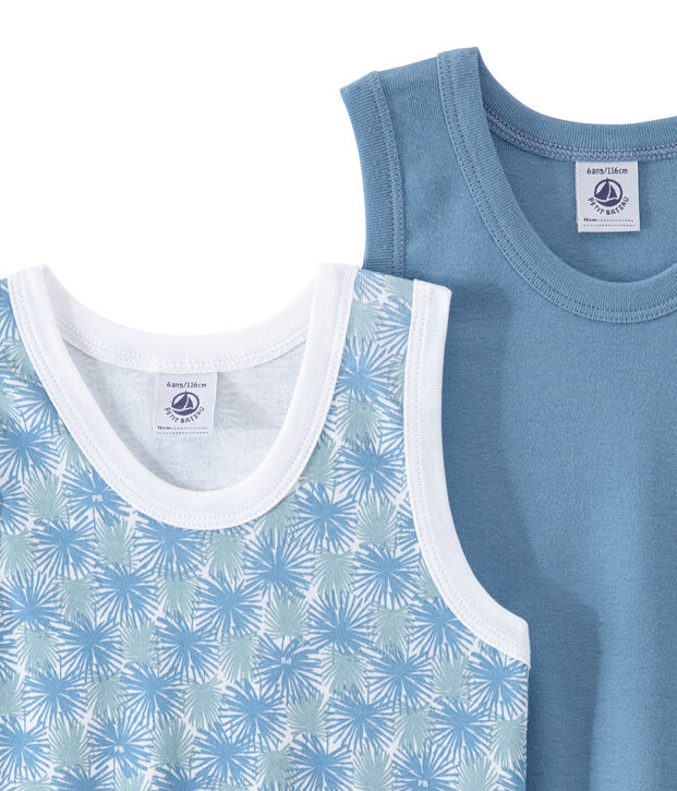 Jungen-Unterhemden im 2er-Set weiss