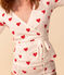 Wickel-Cardigan aus Bio-Baumwolle Damen weiss MARSHMALLOW/rot TERKUIT