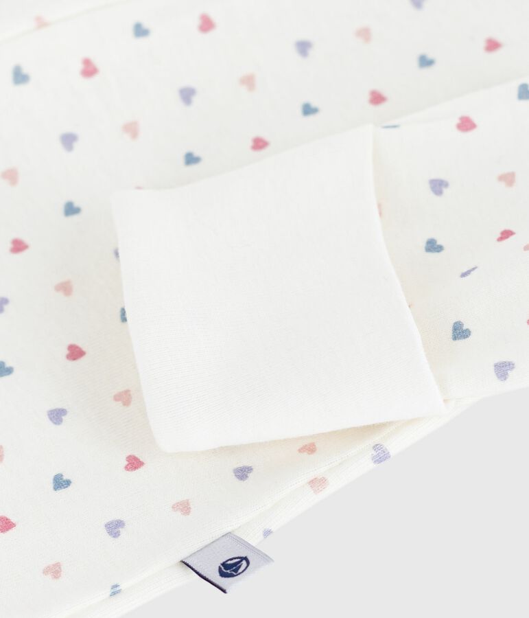 Strampler mit Kragen aus Baumwolle Herzmotiv weiss/vielfarbig