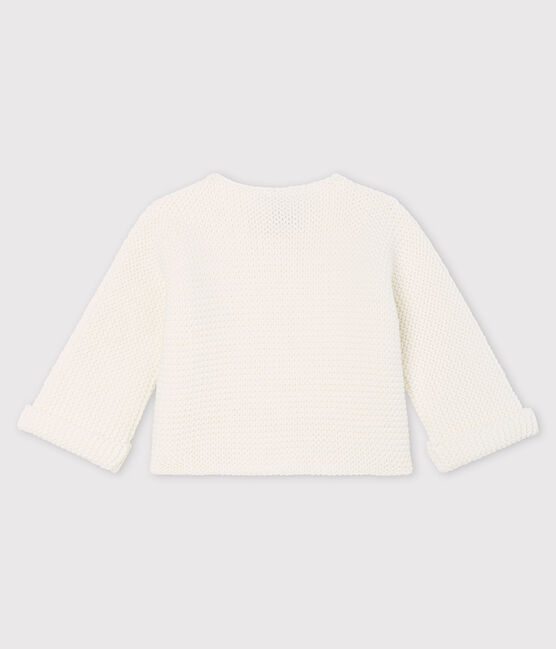 Baby-Cardigan aus Bio-Baumwollstrick weiss MARSHMALLOW