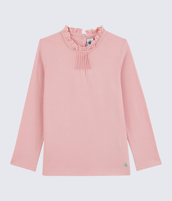Langärmeliges Kinder-T-Shirt aus Baumwolle für Mädchen rosa CHARME