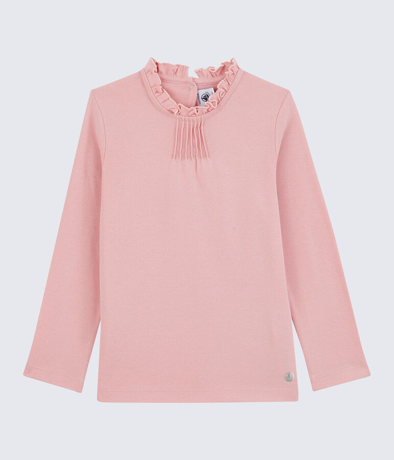 Lang&auml;rmeliges Kinder-T-Shirt aus Baumwolle f&uuml;r M&auml;dchen rosa CHARME