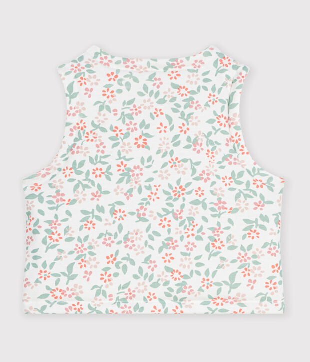 Wendbare Baby-Weste aus bedruckter Baumwolle weiss/rosa