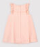 Kurzärmeliges Baby-Kleid aus Crêpe für Mädchen rosa MINOIS