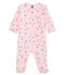 Baby-Strampler aus Rippstrick für Mädchen rosa VIENNE/weiss MULTICO