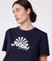 Damen T-Shirt Le Droit aus einfarbiger Baumwolle blau SMOKING