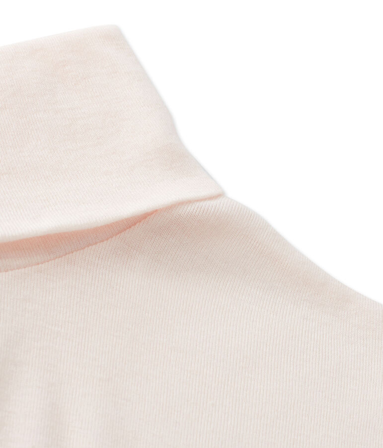 Damen-Unterziehpullover aus leichter Baumwolle rosa Fleur