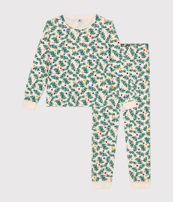 Damen-Pyjama aus Baumwolle mit Tannenbaum-Motiv weiss AVALANCHE/ MULTICO