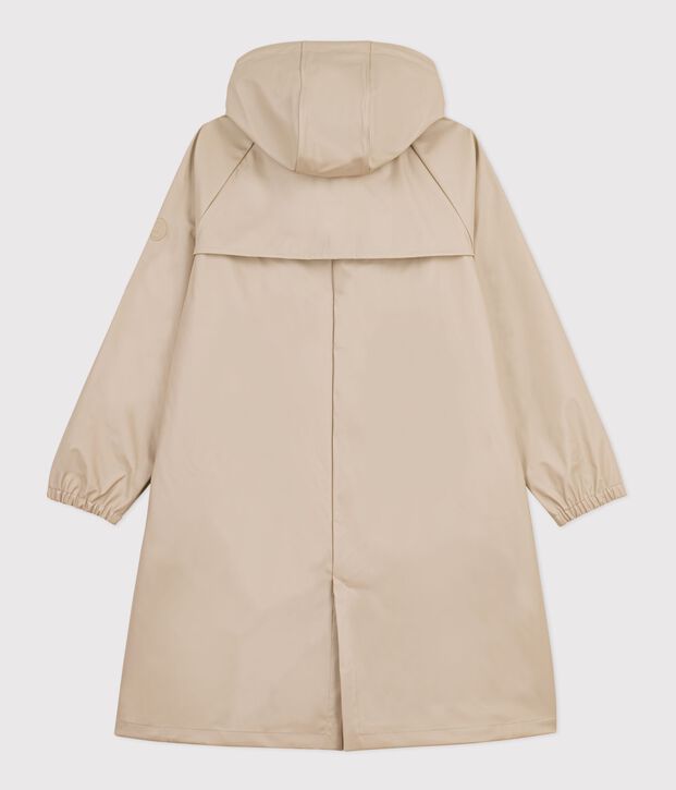 Lange Damen-Regenjacke mit zwei Farben beige