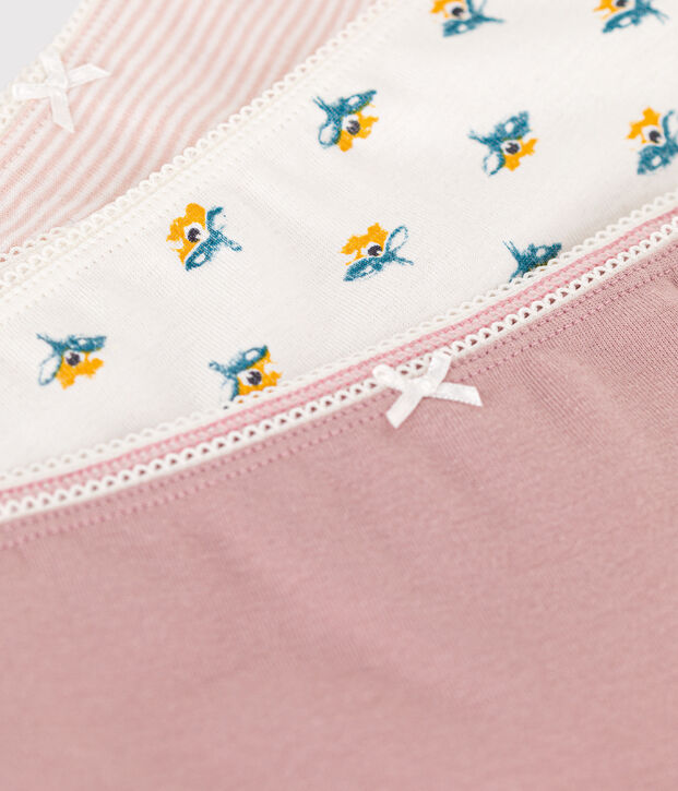 3er-Set Shortys aus Baumwolle mit Blumenmotiv f&uuml;r M&auml;dchen vielfarbig