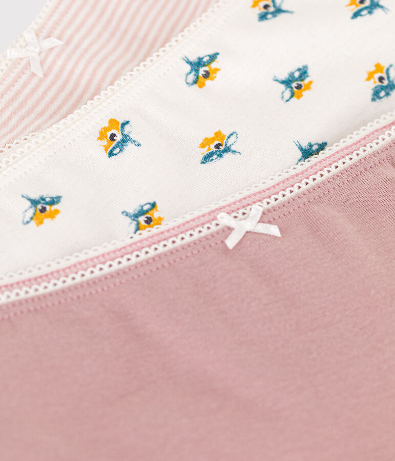 3er-Set Shortys aus Baumwolle mit Blumenmotiv f&uuml;r M&auml;dchen variante 1