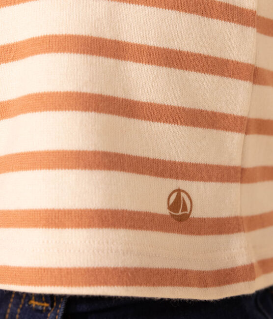 Kinder-Matrosenshirt aus Baumwolle für Mädchen rosa AVALANCHE/weiss SIENNA