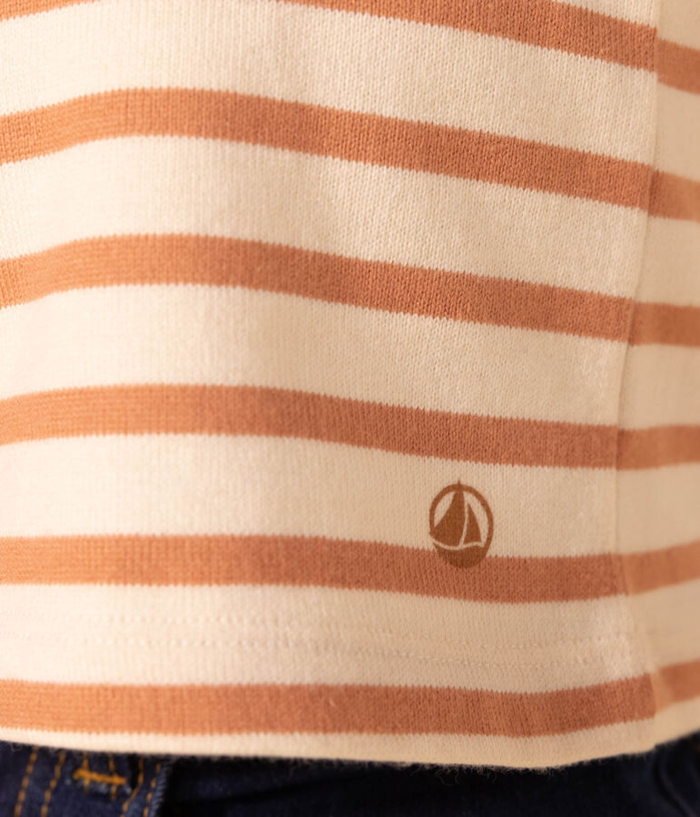 Kinder-Matrosenshirt aus Baumwolle f&uuml;r M&auml;dchen naturfarben/rosa